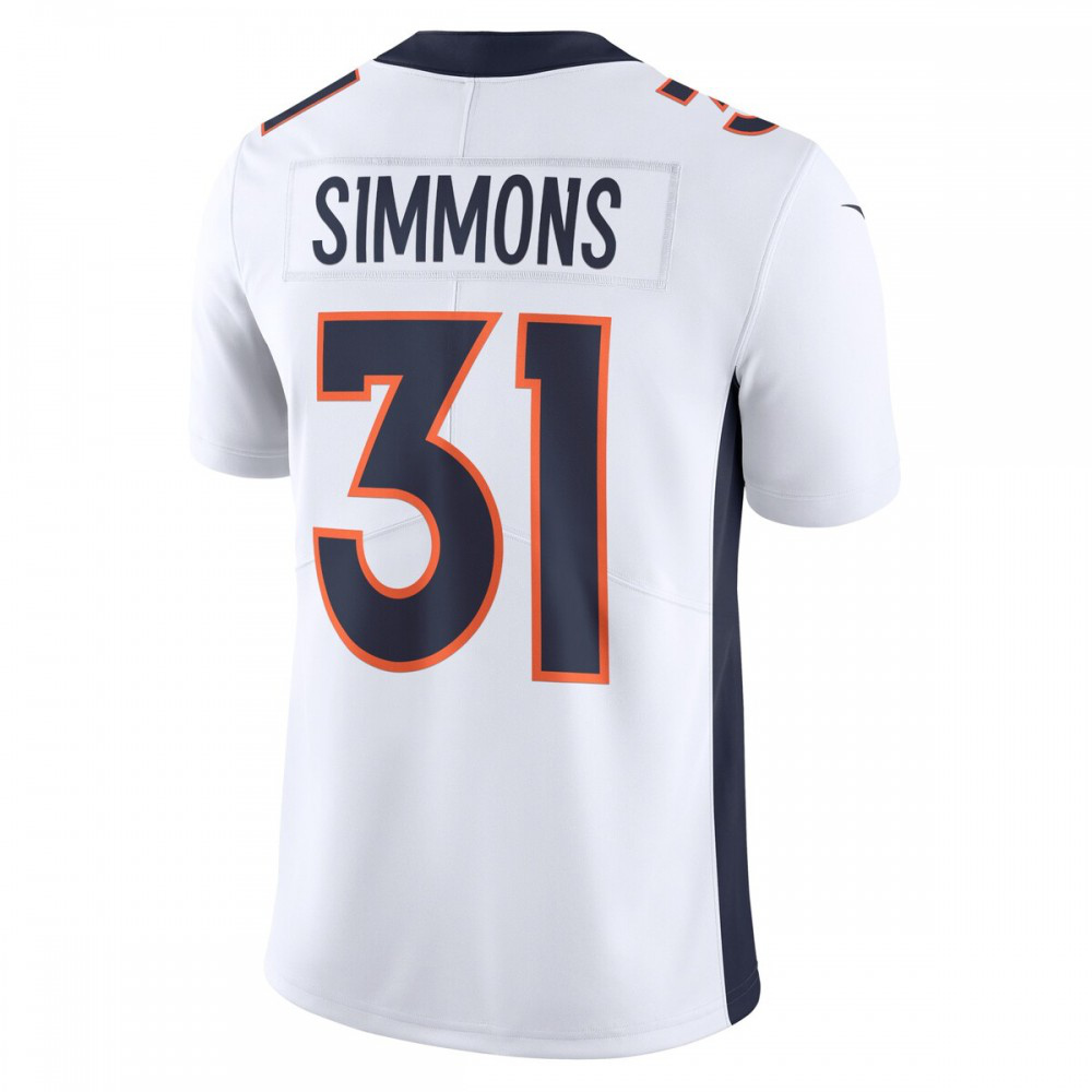 Justin Simmons Denver Broncos Nike Vapor Untouchable Limited Jersey - White-GridironStore